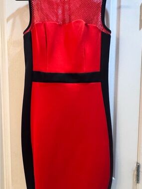 Red and Black Sheath Dress - Unbranded